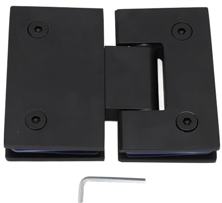 Buachois Charnière de Porte de Douche 180 Degrés en Acier Inoxydable Renforcé, Pivotant à 180°, Pour Verre 8-12 mm d'Épaisseur, Capacité 120 lbs, Installation Facile avec Patins An