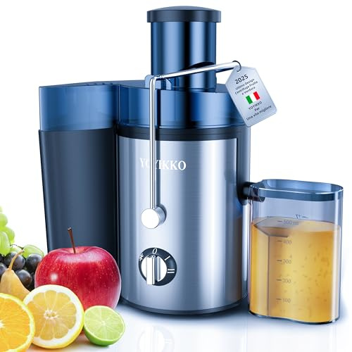 Centrifuga Frutta e Verdura, 3 Velocità di Regolazione, 800W Estrattore Frutta e Verdura con 75 MM Bocca Larga, Facile da Pulire, Acciaio Inossidabile Senza BPA (Argento-102)