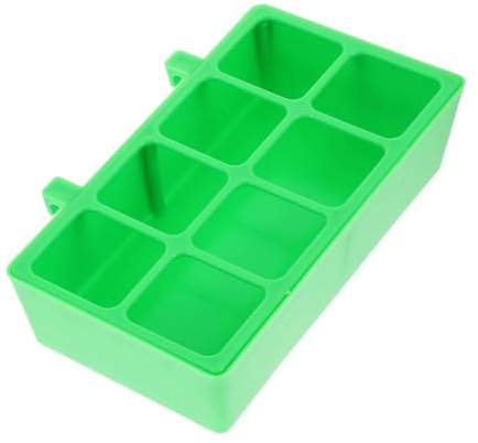 Green Plastic Bird Cage Food Bowl for Parrots, Anti-Mess Feeder