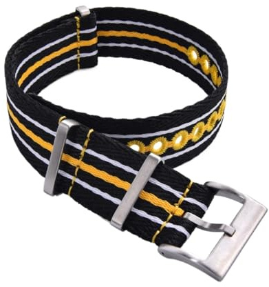 Broderad återvunnen nylon segel canvas klockarmband 20 mm 22 mm ljusa tygband klockor, 20mm, Acetat, Inga ädelstenar