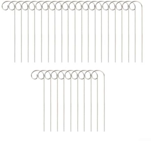 Paquete de 30 soportes de acero inoxidable para letreros de jardín para etiquetas y marcadores de plantas, estantes para tarjetas de flores al aire libre con diseño de gancho para decoración de bodas