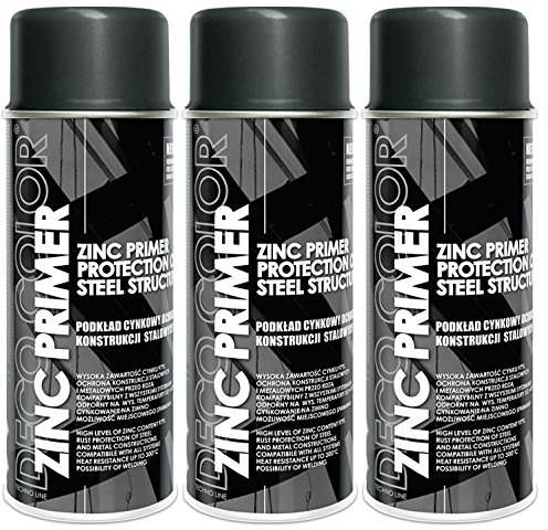 Fahrzeugteile Hoffmann 3 Stück DC ZINC Primer 400ml 97% bis 300°C Grundierung Rostschutz Zinkspray