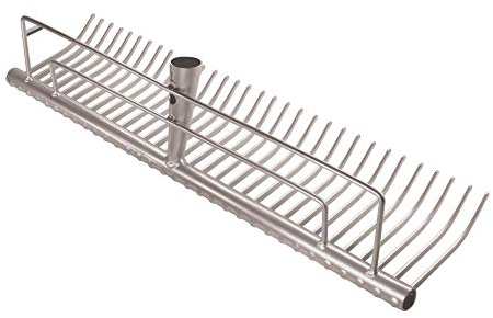 IDEAL Idealspaten 66457000 Rasenrechen mit 2 Parallelstreben, Silber, 40 x 25 x 15 cm