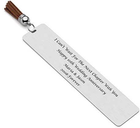 JSDDE Personalisiert Lesezeichen mit Textgravur, Edelstahl Lesezeichen mit Quasten, Personalisiert Geschenk für Freundin, Freund, Lehrer, Freunde, Abitur Studenten
