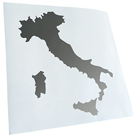 Kiwistar - Autoaufkleber - Italien Umriss Kontur - Silber - 11,5x10cm - Heckscheibe Auto Aufkleber wetterfest für Kfz LKW Mofa Truck - Sticker außen selbstklebend Tuning Zubehör für Fenster Fahrzeug