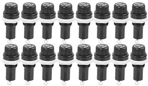 20PCS Portafusibili 5 x 20mm, Portafusibile con Tappo a Vite Custodia per fusibili in tubo di vetro 15A 125VAC/10A 250VAC