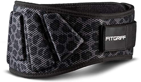Fitgriff® Tyngdlyftningsbälte V1 – fitnessbälte för bodybuilding, styrketräning, styrketräning och crossfit träning – träningsbälte för kvinnor och män (leopard, small)
