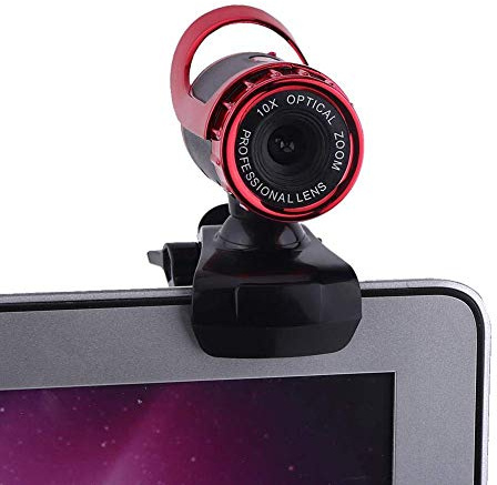 CCYLEZ 1080P HD Webcam, 360° Drehbare Kamera Mit Clip-On Ständer, Automatische Farbkorrektur, PC Webcam Für PC, Laptop, Desktop, Rot