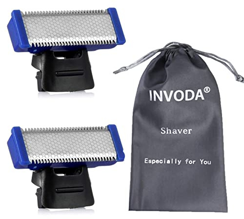 2PCS Shaver Replacement Head for SOLO Rechargeable Full Body Hair Trimming Electric Shaver Replacement Cutter Head SOLO Blades (2PCS + Storage Bag)