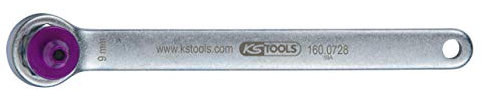 KS Tools 160.0728 Bremsen-Entlüftungsschlüssel. extra kurz. 9 mm. lila