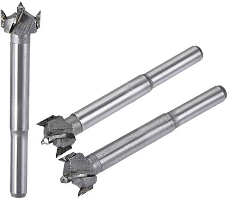 sourcing map Forstner Holzbohrer 14mm 15mm 16mm Durchm. Lochsäge Hartmetall Stahlspitze Rundschaft Schneiden für Scharnier Sperrholz Holzwerkzeug 3in1 Set