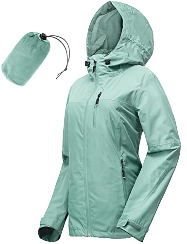 33,000ft Packable Rain Jacket Women Lightweight Waterproof Raincoat with Hood Cycling Bike Jacket Windbreaker