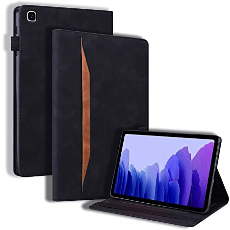 Auslbin Hülle für Galaxy Tab A7 10.4 Zoll 2020/2022 Hülle Mit Zwei Kartentaschen,Eingebaute 2 Anti-Rutsch-Ständer Schutzhülle für Samsung Tab A7 10.4 SM-T500/SM-T503/SM-T505/SM-T507 - Schwarz
