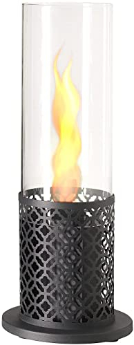 Carlo Milano Standfeuer: Bio-Ethanol-Dekofeuer, Tornado-Flammen, bis 60 Min. Brenndauer, rund (Tisch Deko Feuer, Standfeuer Indoor, Standkamin Bioethanol)