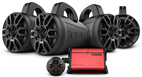 DS18 MP4TP.4A 4 600W Bluetooth Marine Tower Speakers with Amplifier and Remote