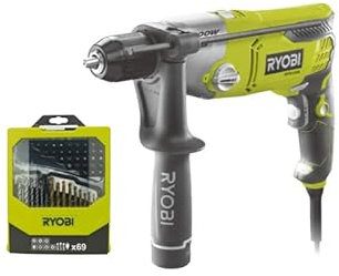 RYOBI Perceuse à percussion - 1200W - Coffret de 69 accessoires - Roulement - 220V AC - 120V