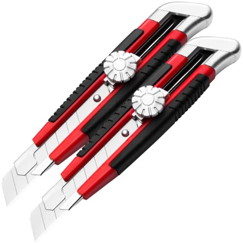 DTU24 Cuttermesser SET 18mm, Mehrzweck Messer Teppichmesser Profi Cuttermesser Multifunction Universalmesser (2x SET)