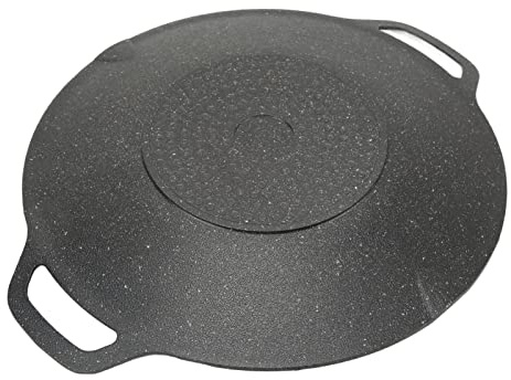 Keenso Korean BBQ Grill Pan Korean BBQ Griddle Korean Grill Pan,Korean Grill Pan Korean BBQ Griddle for Non Stick 6 Layer Coating Round BBQ Griddle (38cm)
