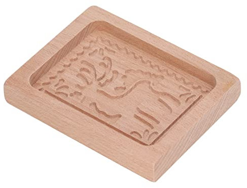 Tagliabiscotti in Legno Intagliato Taglierina per Biscotti in Legno Intagliato per Pan di Pr Timbro in Rilievo a Forma di Cappello di Natale (renna)