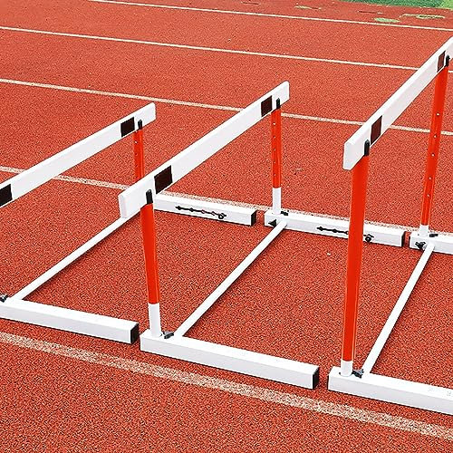 Metall-Agility-Geschwindigkeitshürden, höhenverstellbare Leichtathletik-Hürden, Hindernisstange für sportliches Training, tragbares Sport-Trainingsstangen-Set (Größe: 40–60 cm (15