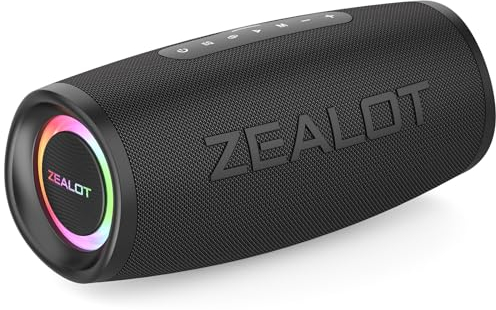 ZEALOT Cassa Bluetooth,40W Altoparlante con Tecnologia BassUp,Impermeabile IP67,Wireless Stereo,EQ,Altoparlante Outdoor per Partito,Spiaggia,Campeggio,Rgali