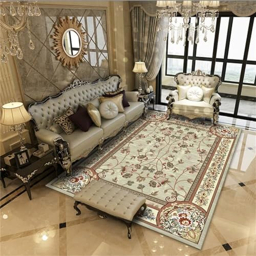 RUGMRZ Baby Teppich Mädchen Baby Teppich Vintage Wohnzimmer Teppich rote Pflanze floral Design rechteckig langlebig Kinderteppich Spielmatte 160X230CM