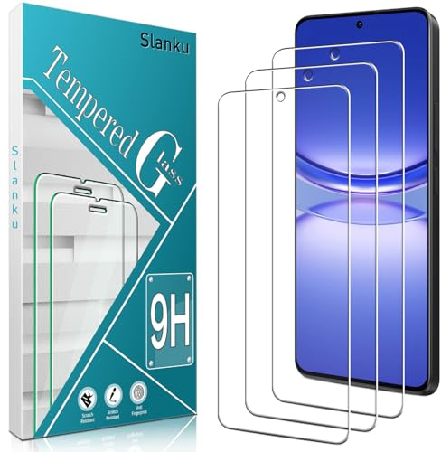 Slanku [3 Piezas Protector de Pantalla para Xiaomi Redmi Note 13 5G, Dureza 9H Cristal Templado, Anti-Rasguños, Anti-Huellas, Sin Burbujas, Fácil de Instalar