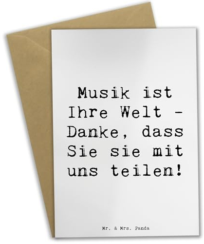 Mr. & Mrs. Panda Glückwunschkarte Spruch Musiklehrer Danke - Geschenk, Aufmerksamkeit, Grußkarte, einladungskarten, Freundschaft, weihnachtskarten, sagen, Anerkennung, dankeskarten, Inspiration Musik