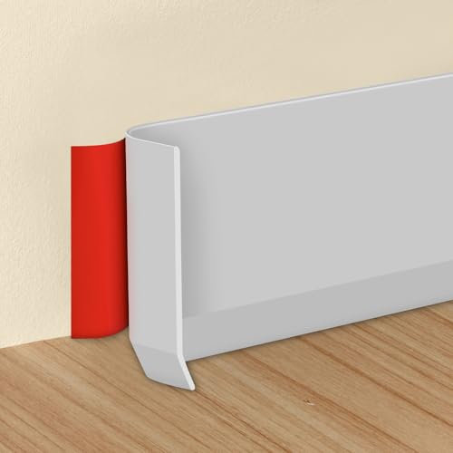 Storystore Flexible Skirting Board Trim Vinyl Self Adhesive Skirting Board 10cm x 3m Baseboard Trim for Floor Wall Kitchen and Bathroom (Grey)
