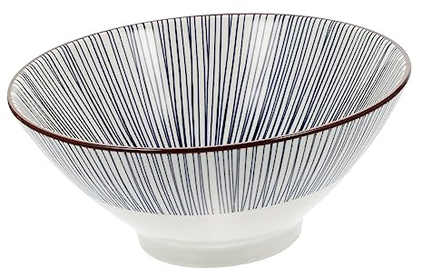 Garneck Ceramica Ciotola 7 Pollici Ramen Blu Giapponese per Zuppe e Noodles | Design Creativo Stile Asiatico, Smalto Sotto Vetro Facile da Pulire, per Uso Domestico e Ristorante