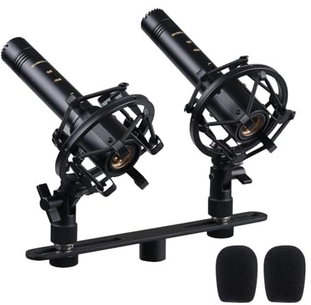 SVBONY SVMic M1 Micrófono Condensador para Instrumentos,Mic XLR, Micrófono de Escopeta para Cámara，Cápsula de Micrófono Bañada en Oro, Sensibilidad/Atenuación de Bajas Frecuencias, con Barra en T