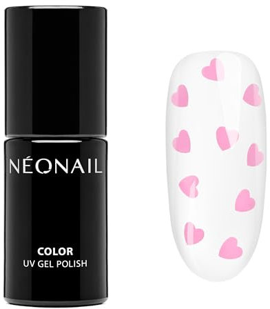 NÉONAIL UV Nagellack 7,2 ml - SELF LOVE ERA - Klar mit Rosa Herzchen - NÉONAIL Farben - UV Lack - Gel Nägel - Nageldesign