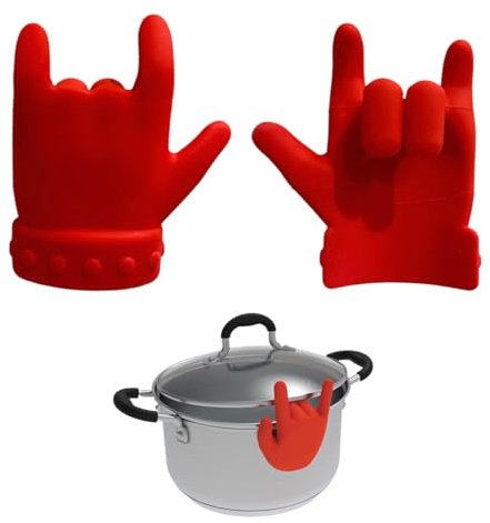MIRKUZI Ablagen für Essstäbchen & Besteck,Küchenhelfer Fingerform Topfdeckel Anti-Spill erhöht Suppenkellenhalter Suppenüberlaufhalter verhindern (2 Stück)