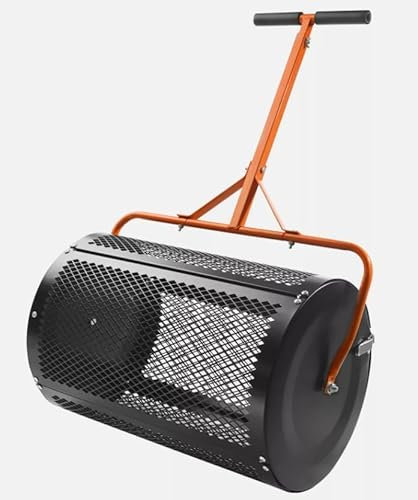 BCSRVCE Épandeur de Compost 24 Pouces, Rouleau épandeur de Tourbe, épandeur de Gazon Noir, Remplacement pour VEVOR