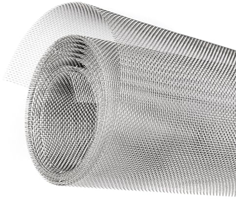 304 Edelstahl-Drahtgitter-Rolle, 5 m x 300 mm, Nagergitter/Metallgitter/Fenstergitter, verhindert das Eindringen von Mäusen, Schlangen, Hornissen, Nagetieren, einfach zu schneiden und zu installieren