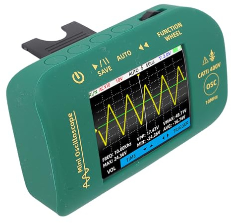 Fyearfly Osciloscopio LCD Colorido, Osciloscopio Digital Portátil, Pantalla LCD de 2,8 Pulgadas, Ancho de Banda de 10 MHz, Frecuencia de Muestreo de 48 MSa/s, Multímetro Portátil.