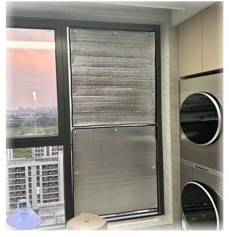 Pellicola Controllo Del Calore,Pellicola Per Finestre Oscuranti Protezione Solare Privacy Per Vetro,Isolamento Termico,Riflettente Termico,Riflettente,Anti UV,Stanza Sole Vetri(120x230cm)