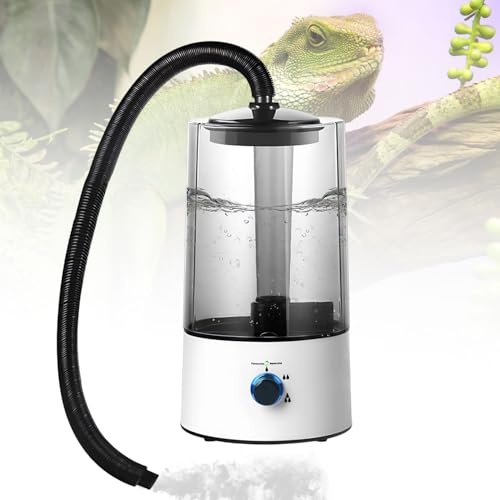 Reptilien-Luftbefeuchter, 4L, mit Schlauch, silencieux, für Terrarium | Nebel einstellbar; automatische Abschaltung; für Amphibien.