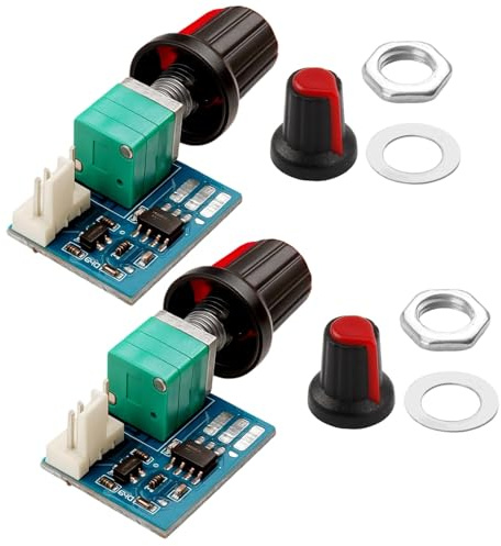 2Pack PWM Fan Speed Controller, Lüftersteuerung 12v, 4 Draht PC CPU Fan Speed Controller regler schalter– Präziser Drehzahlregler mit Potentiometer, leise und zuverlässig für PC-Gehäuse