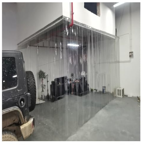 LINGDSWULING Cortina Premontada Cortinas Exterior Anti-rasguños Comercial Industrial Congelador Depósito Cortina Puerta Exterior PVC Transparente Almacén(47.24x106.30in/1.2x2.7m)