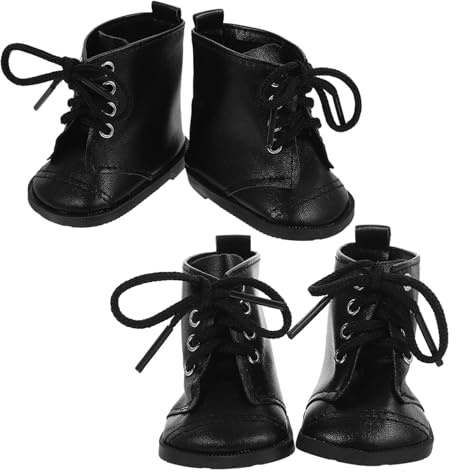 CORHAD 2 Par Dockskor i PU Läder för Flickdockor Stilrena Modeboots med Detaljerad Hantverk och Mångsidiga Docktillbehör för Lek och Klädsel