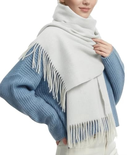 PFLife Wollschal Damen Kaschmir Gefühl 200x70cm Großer Weicher Winterschal mit Geschenkbox Schal Tuch Umschlagtuch für Winter Büro Reisen Alltag