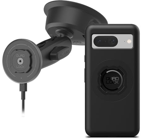 Quad Lock Heavy Duty Suction Car Phone Mount with MAG Phone Case and MAG Wireless Charging Head for Google Pixel 8