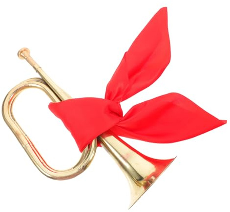 NIYANGLE Militärisches Signalhorn aus Metall für Anfänger Robustes Blasinstrument mit Komfortablem Griff für Schulband Fanfare und Marschmusik Goldfarbenes Bugle mit Traditionellem Klang