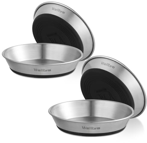 Katzennapf Edelstahl rutschfest, Futter- & Wassernapf Katze | Lebensmittelecht, schnurrhaarfreundlich, rutschfest, spülmaschinenfest. Ideal für Trocken- und Nassfutter, 4er-Pack