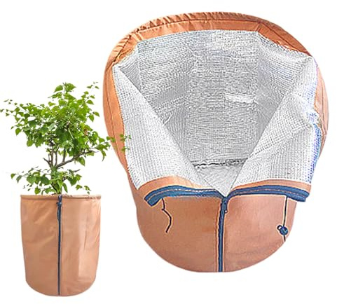Housse de protection thermique pour pot de fleurs avec cordon de serrage, protection contre le gel et rétention de la chaleur, housse de pot pour extérieur, arbres fruitiers, pour arbustes en pot