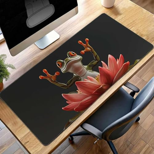 Mouse Mat, Gaming Mouse Pad Red, 1000x400x3mm Large Mause Mat Fish, Non-Slip Rubber Base Accessories, Waterproof, Stitched Edges Mausepad, Improved Precision and Speed PjY5188 2-G