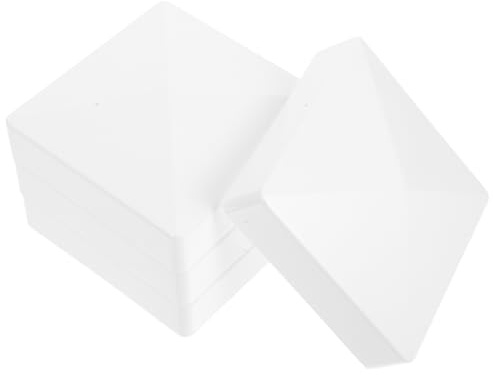 Artibetter Lot de 4 Capuchons de Poteaux de Clôture en Pvc, Chapeau Plat 10 Cm, Protecteurs de Base pour Poteaux Extérieurs de Terrasse et Jardin, Capuchons Ronds Résistants aux Intempéries,
