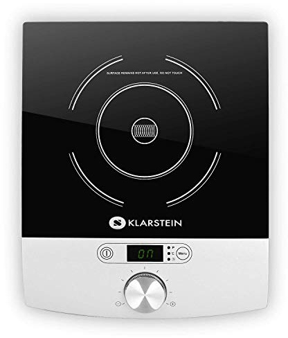 Klarstein VariCook kokplatta med en induktionshäll - 1800W, passar köksredskap med en diameter på 12-26 cm, 10 justerbara effekt- och temperaturnivåer, yta som är lätt att rengöra, svart/silver