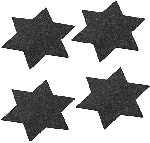 Oblique-Unique® Filzuntersetzer 4 Stück im Set Sterne in Grau - Große Außführung Ø 35cm im 4er Pack für Tisch und Deko